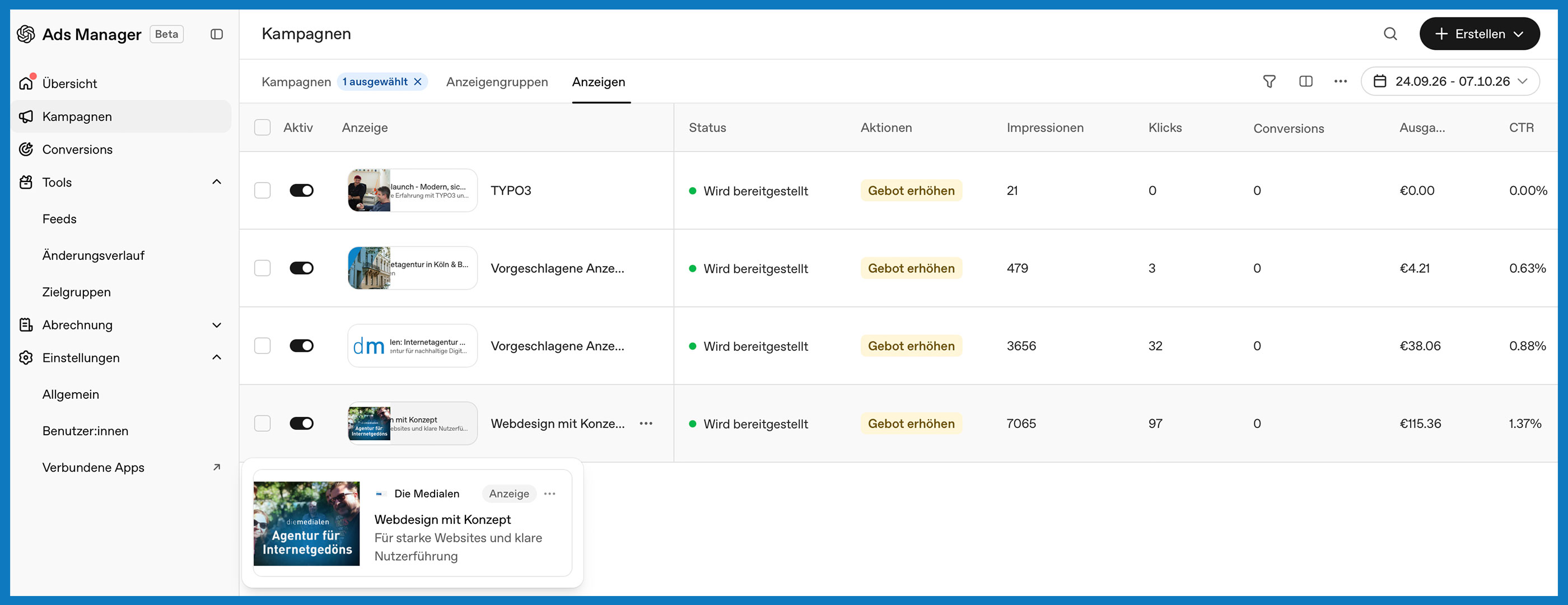 Ads Manager ChatGPT
